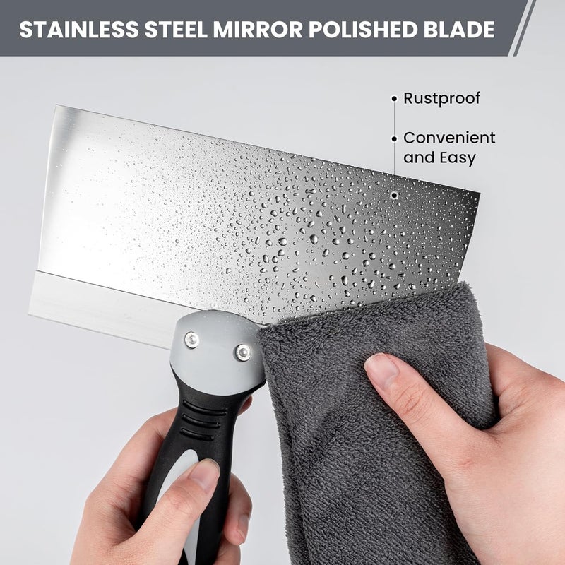 Mister Rui 12" Drywall Taping Knife, Stainless Steel Skimming Blade with Soft Grip Handle for Joint Taping, Plastering Spatula Tools - Image 5